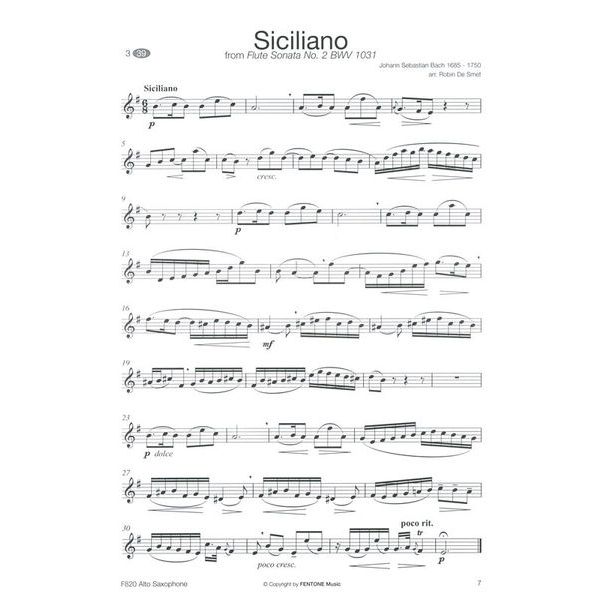 Fentone Music From Bach To Ravel A-Sax