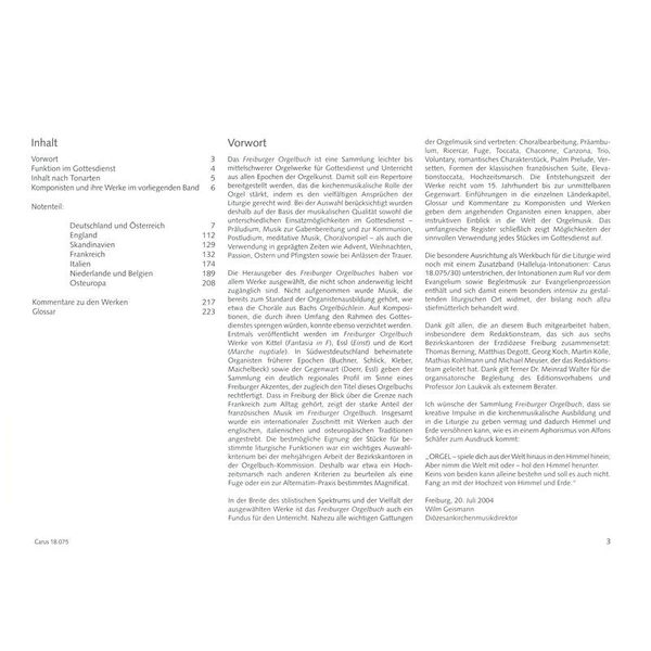 Carus Verlag Freiburger Orgelbuch