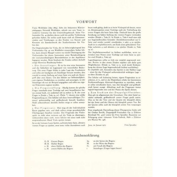 Edition Peters Wohlfahrt 60 Etüden Viola