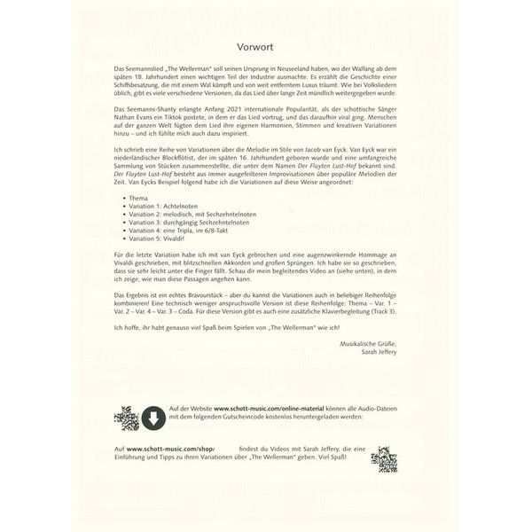 Schott The Wellerman Variationen Alto