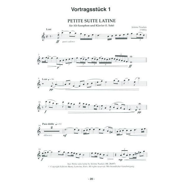 Musikverlag Heinlein Praxis Saxophon