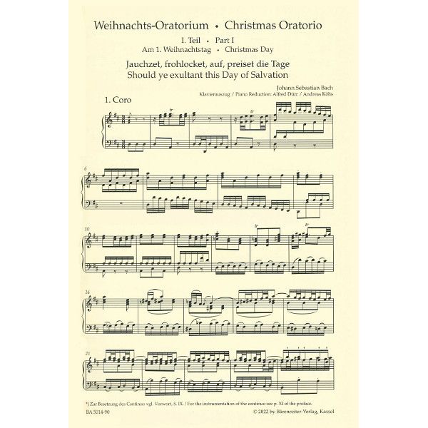 Brenreiter Bach Weihnachts-Oratorium