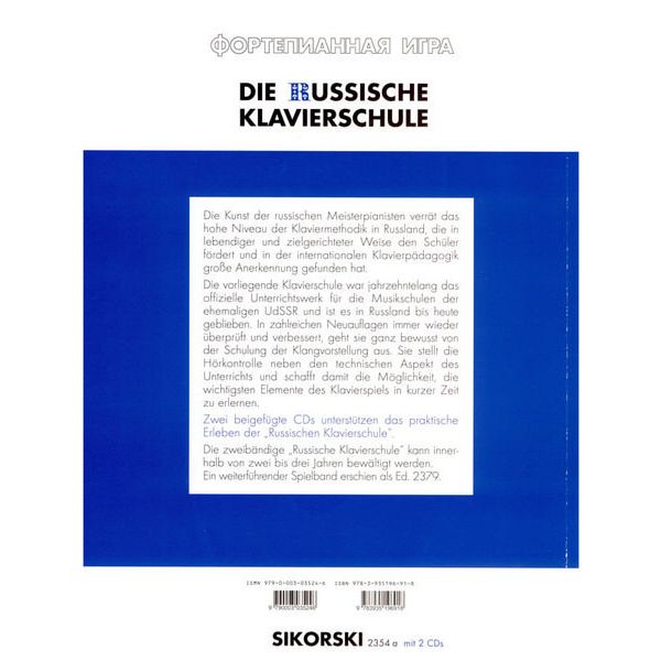 Sikorski Musikverlage Russische Klavierschule 2 + CD