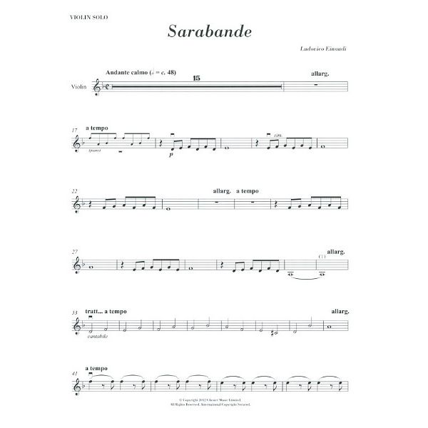 Chester Music Einaudi Sarabande Violin