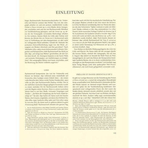 Brenreiter Rachmaninow Werke für Cello
