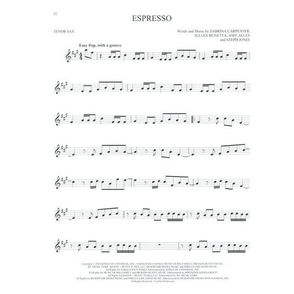 Hal Leonard 101 Top Hits for Tenor Sax