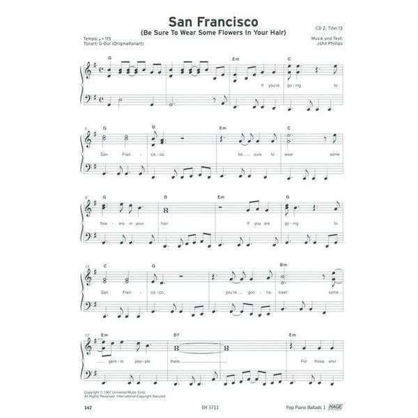 Hage Musikverlag Pop Piano Ballads 1