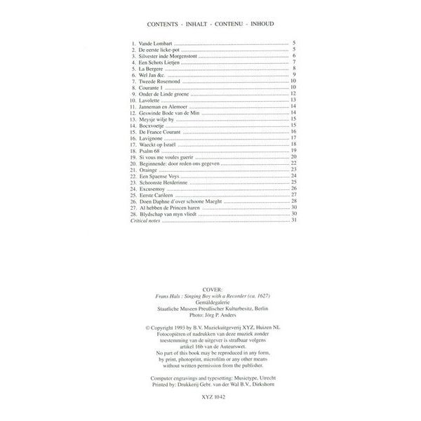 Musikverlag XYZ Van Eyck Fluyten Lusthof Easy