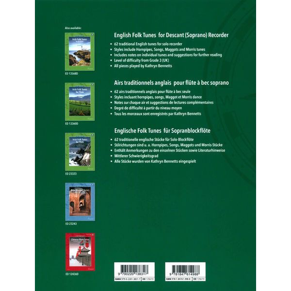 Schott English Folk Tunes Recorder