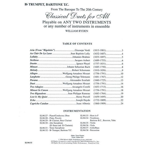 Alfred Music Publishing Classical Duets for All Trump