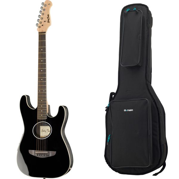 Harley Benton ST-Acoustic Black w/Bag