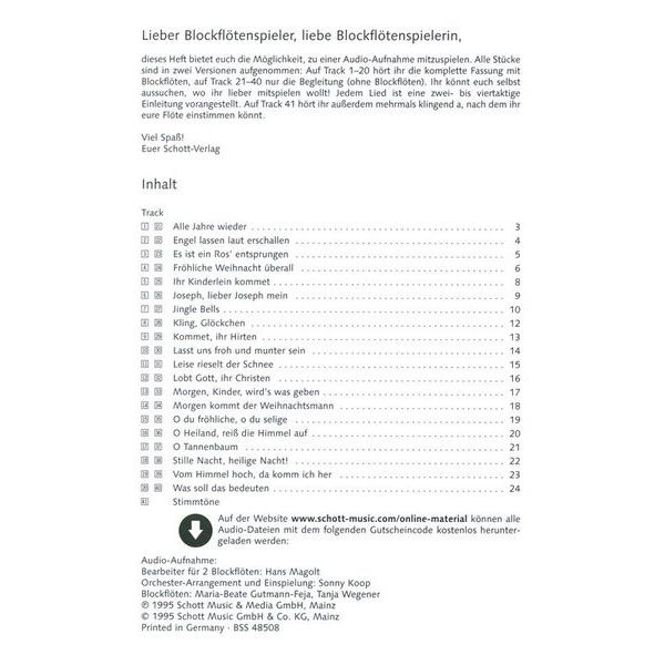 Schott Die schönsten Weihnachts Rec