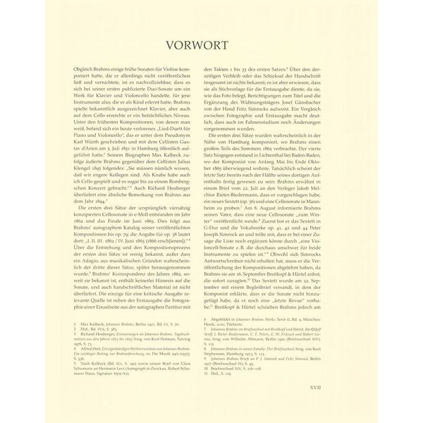 Brenreiter Brahms Cellosonate e-moll