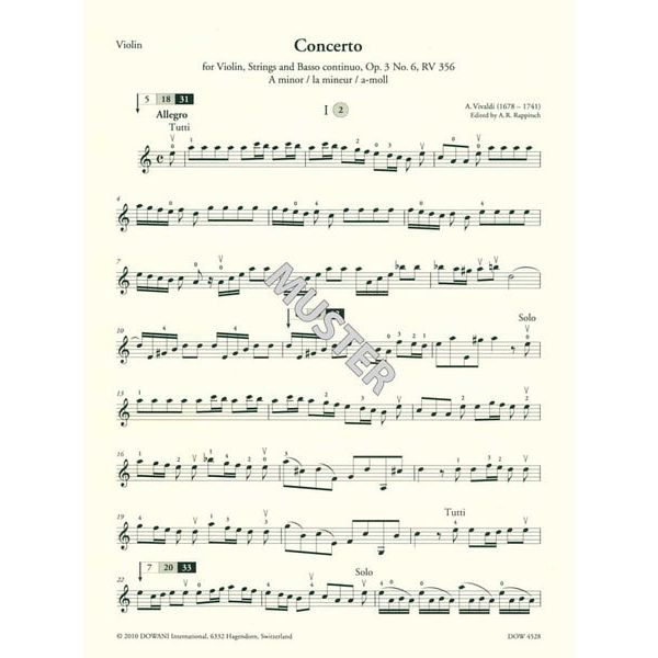 Dowani Vivaldi Concertino Op. 3 No. 6