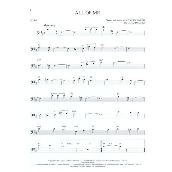 Hal Leonard 101 Jazz Songs for Cello