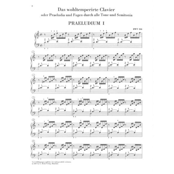 Henle Verlag Bach Wohltemperiert Klavier I