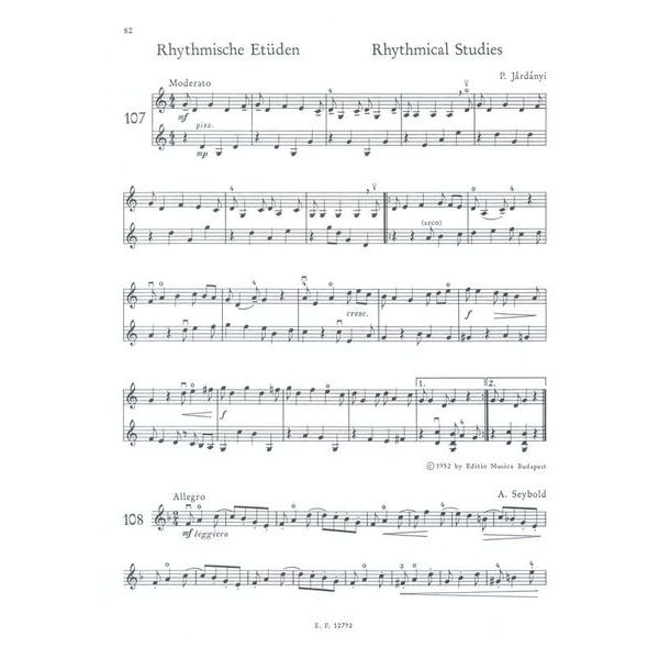 Edition Peters Violinschulwerk Etüden 1