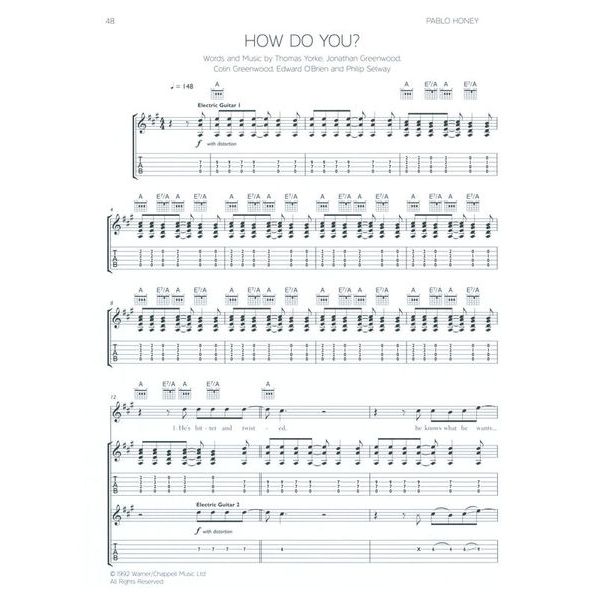 Faber Music Radiohead Guitar Songbook