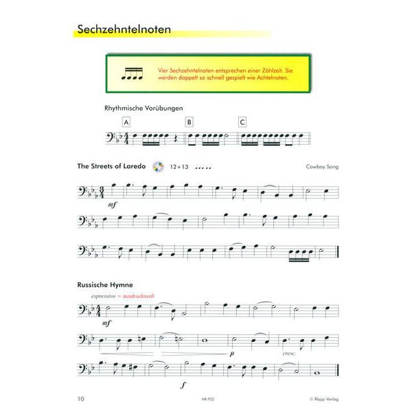 Horst Rapp Verlag Posaune lernen mit Spa 2