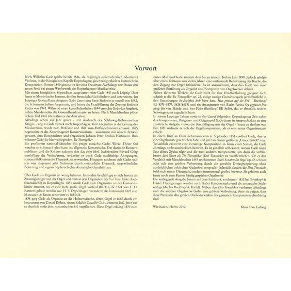 Breitkopf & Hrtel Gade Drei Tonstücke for Orgel