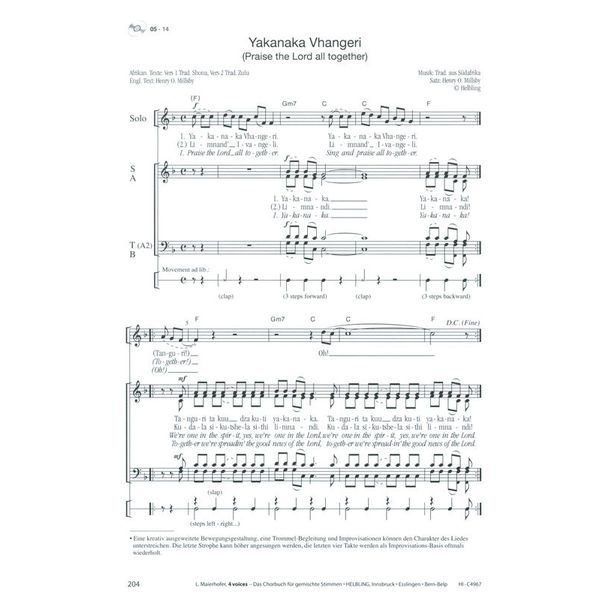 Helbling Verlag 4 Voices Chorbuch