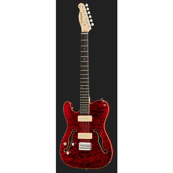 Harley Benton TE-90QM LH Trans Red w/Bag