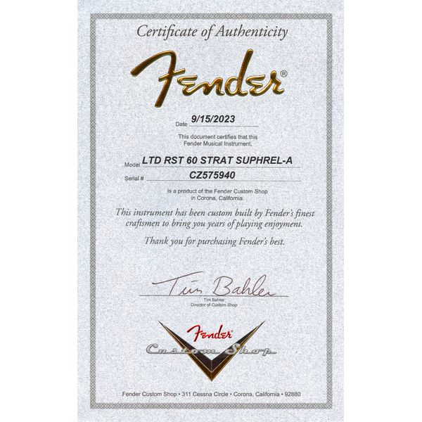 Fender LTD 60 Strat Roasted ASFG SHR