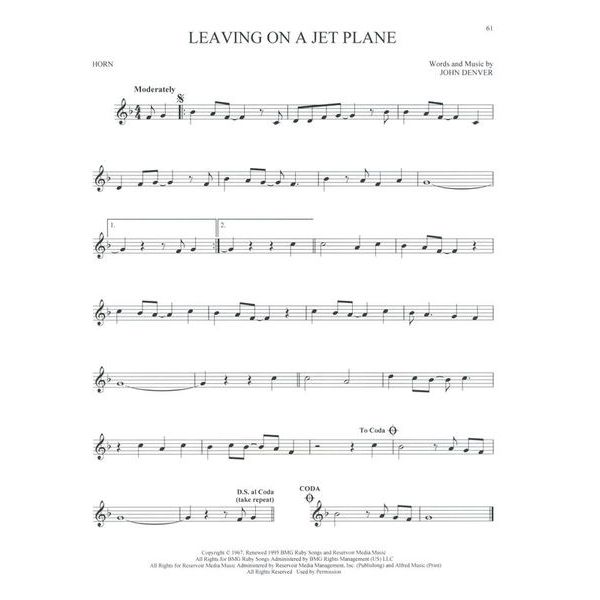 Hal Leonard 101 Popular Songs Horn