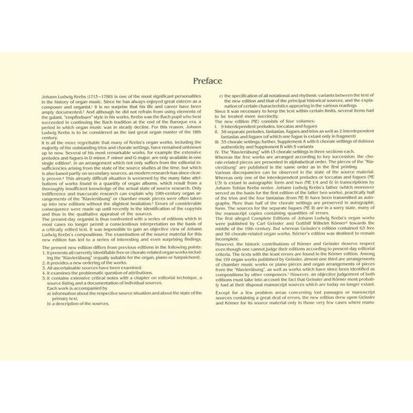 Breitkopf & Hrtel Krebs Orgelwerke I