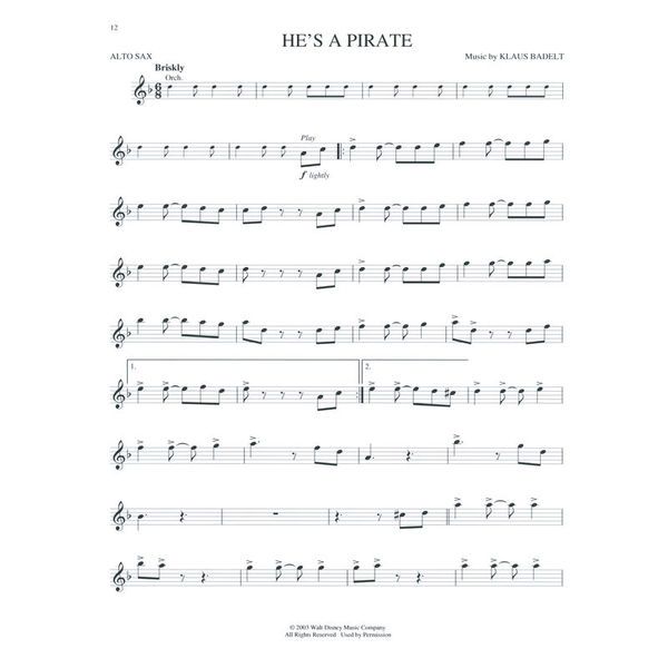 Hal Leonard Pirates Of The Caribbean A-Sax