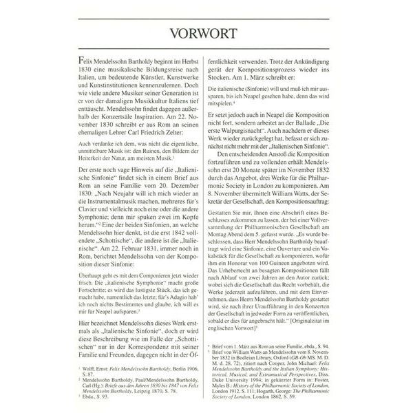 Edition Eulenburg Mendelssohn Sinfonie Nr. 4