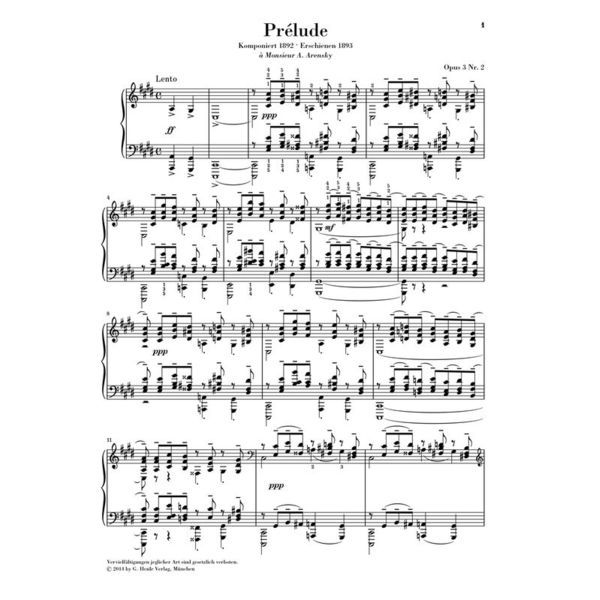 Henle Verlag Rachmaninow Prélude cis-moll