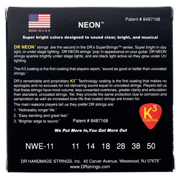 DR Strings Neon White NWE-11