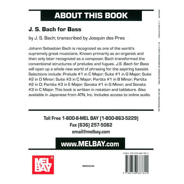 Mel Bay J. S. Bach For Bass