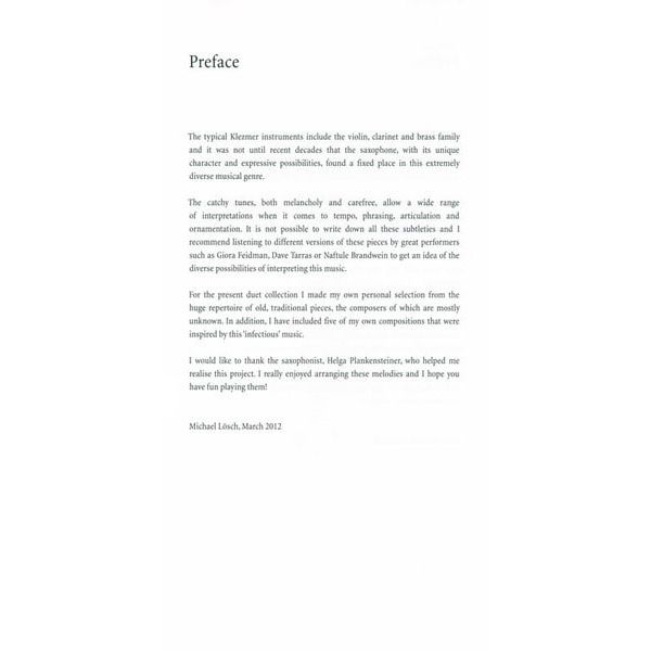 Universal Edition Klezmer Saxophone Duets