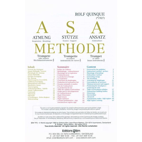 Editions Bim ASA Methode Trumpet