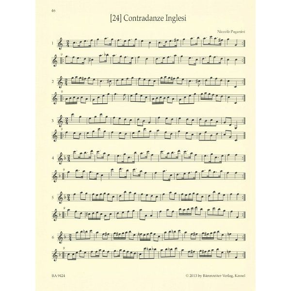 Brenreiter Paganini 24 Capricci Violin