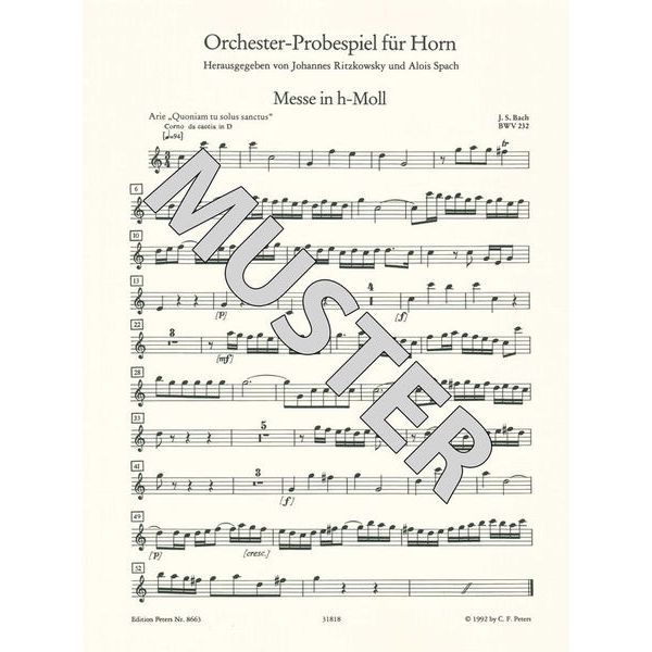 Edition Peters Orchester Probe Horn