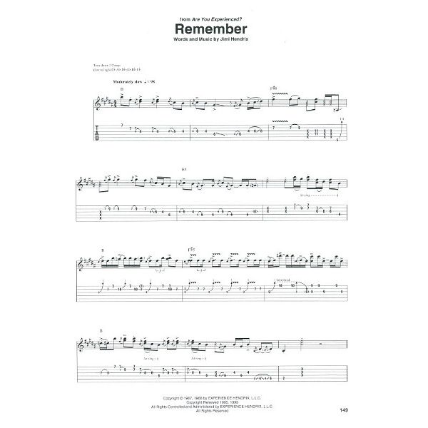 Hal Leonard Jimi Hendrix Omnibook