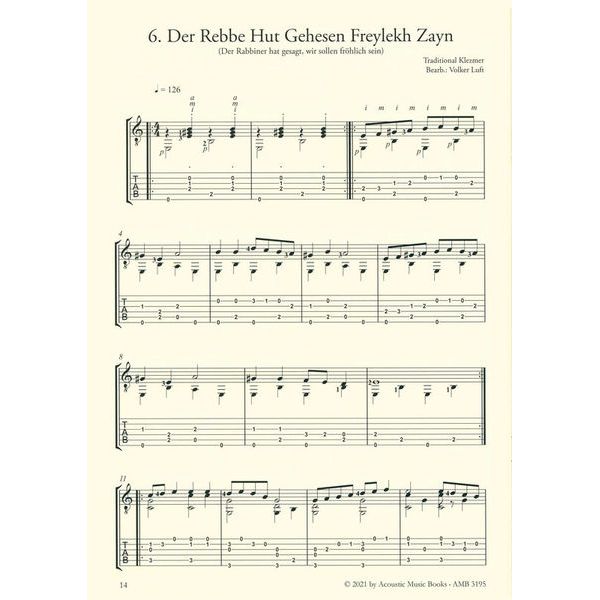 Acoustic Music Books Mazel Tov Klezmer Gitarre