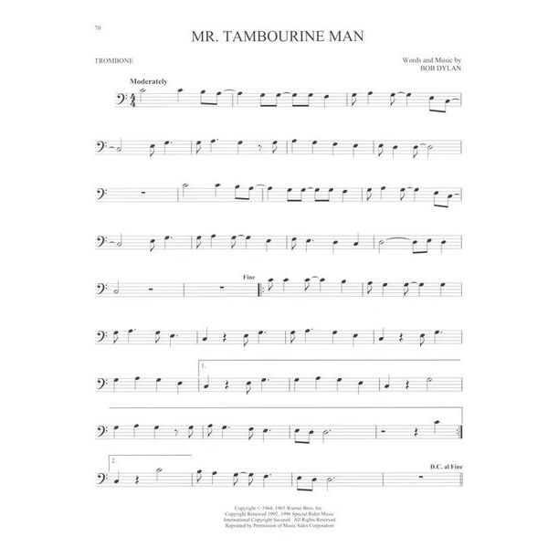 Hal Leonard 101 Popular Songs Trombone