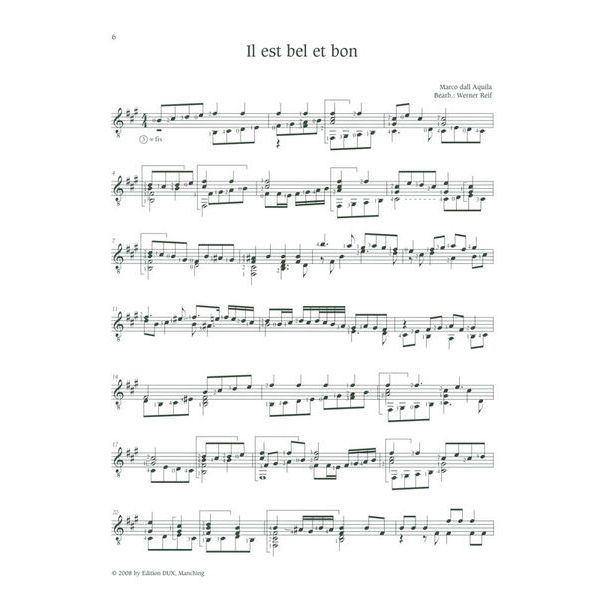 Edition Dux Lautenstücke Renaissance Ita