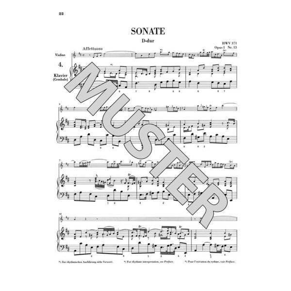 Henle Verlag Hndel Sieben Sonaten Violin