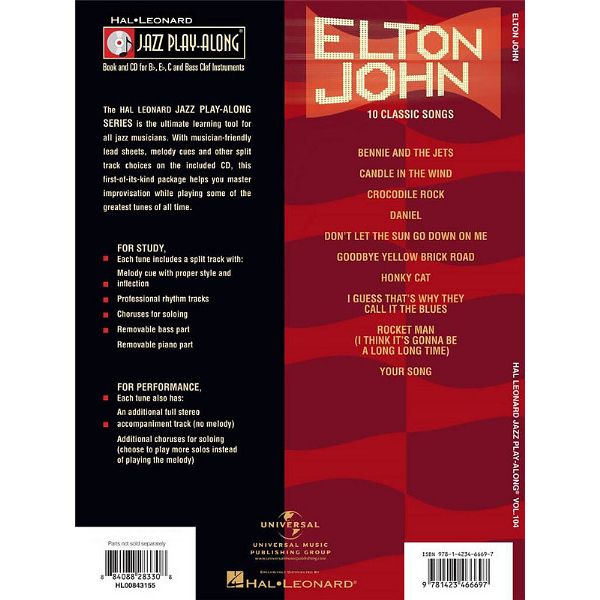Hal Leonard Jazz Play-Along Elton John
