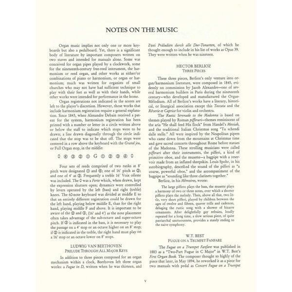 Dover Publications Organ Music for Manuals Only