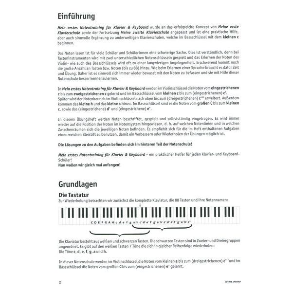 Artist Ahead Musikverlag Mein erstes Notentraining