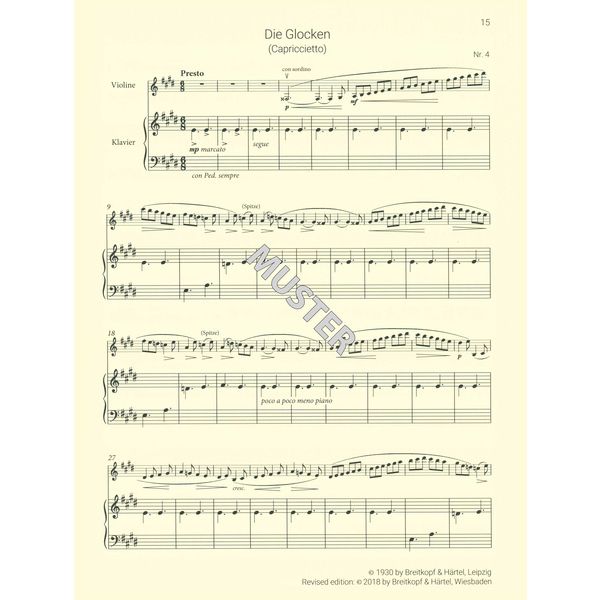 Breitkopf & Hrtel Sibelius 4 Stücke Violine