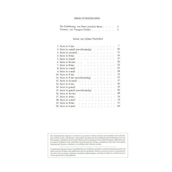 Sikorski Musikverlage Pachelbel Suiten