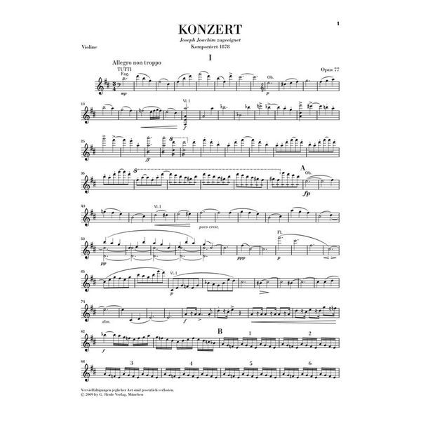 Henle Verlag Brahms Violinkonzert D-Dur