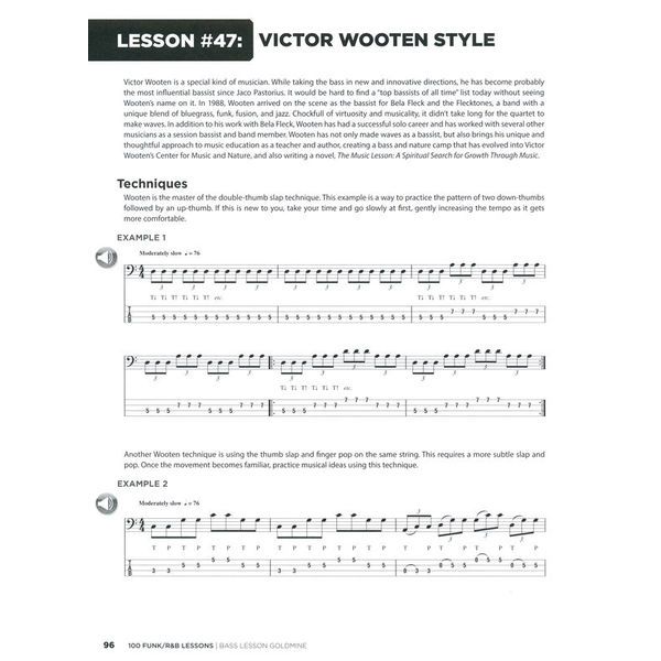 Hal Leonard 100 Funk/R&B Lessons Bass